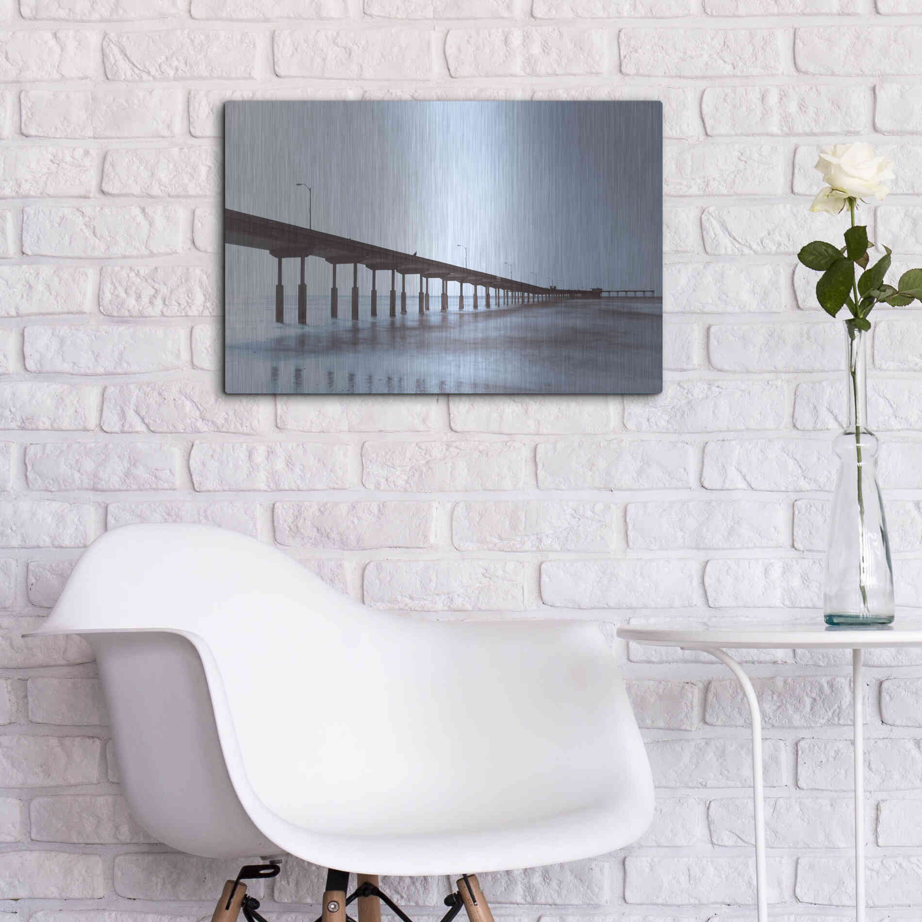 Luxe Metal Art 'Pier Tone' by Chris Moyer, Metal Wall Art,24x16