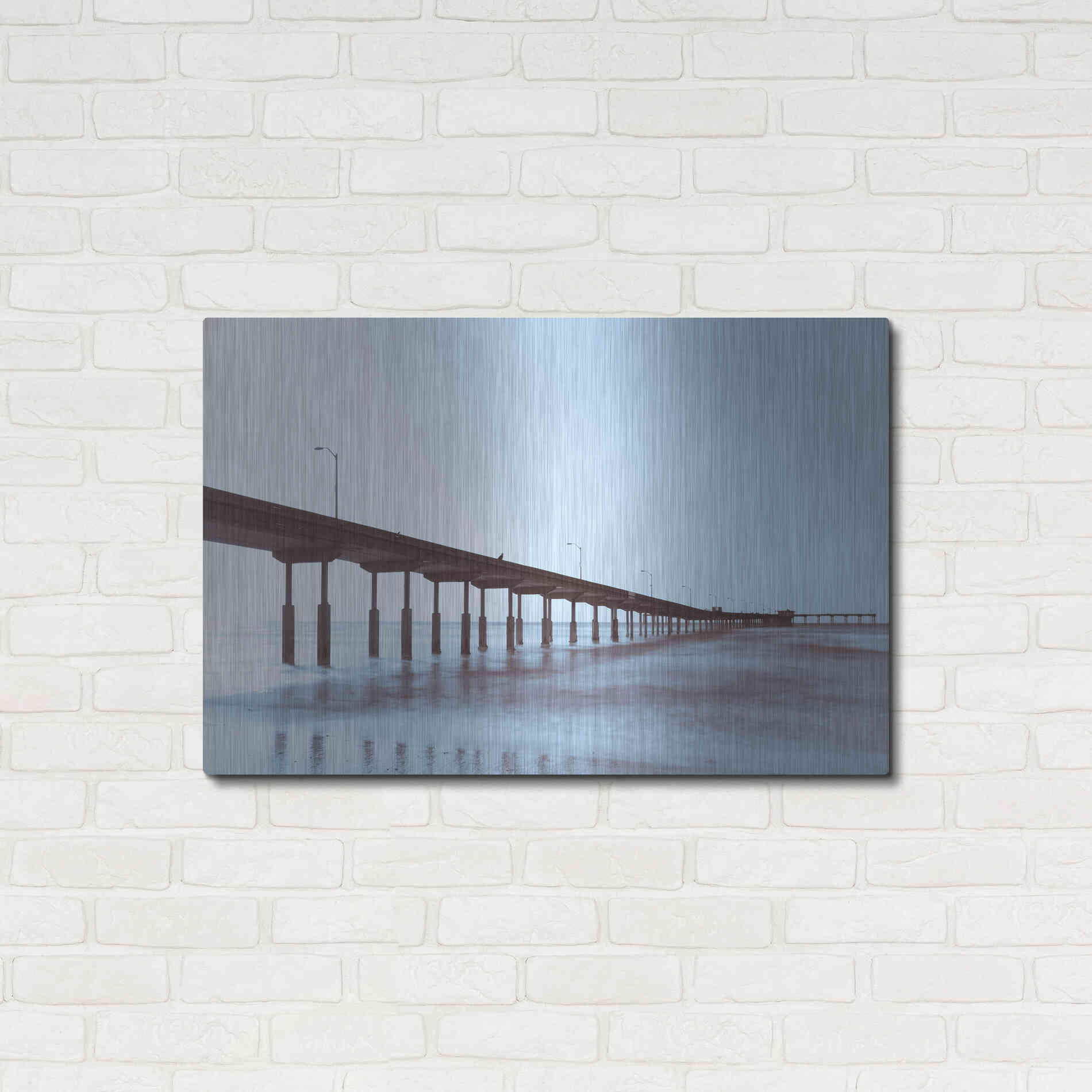 Luxe Metal Art 'Pier Tone' by Chris Moyer, Metal Wall Art,36x24