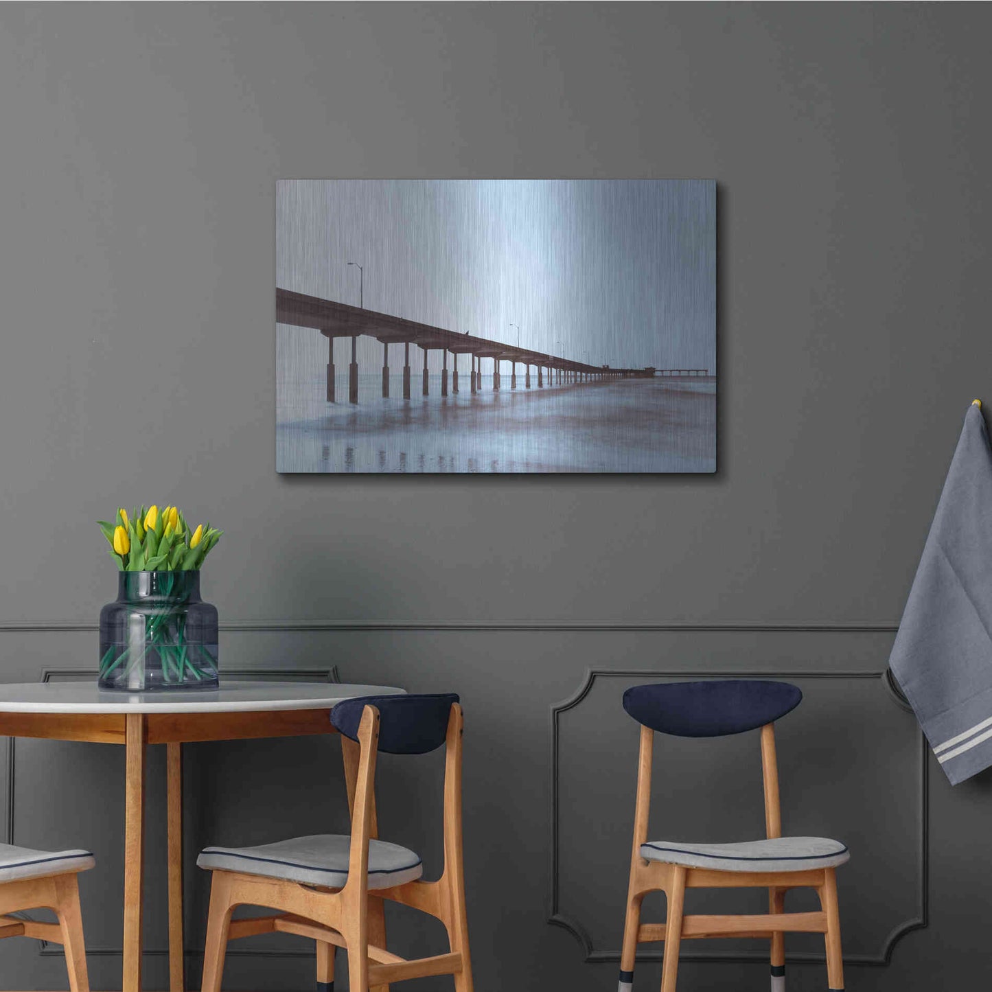 Luxe Metal Art 'Pier Tone' by Chris Moyer, Metal Wall Art,36x24