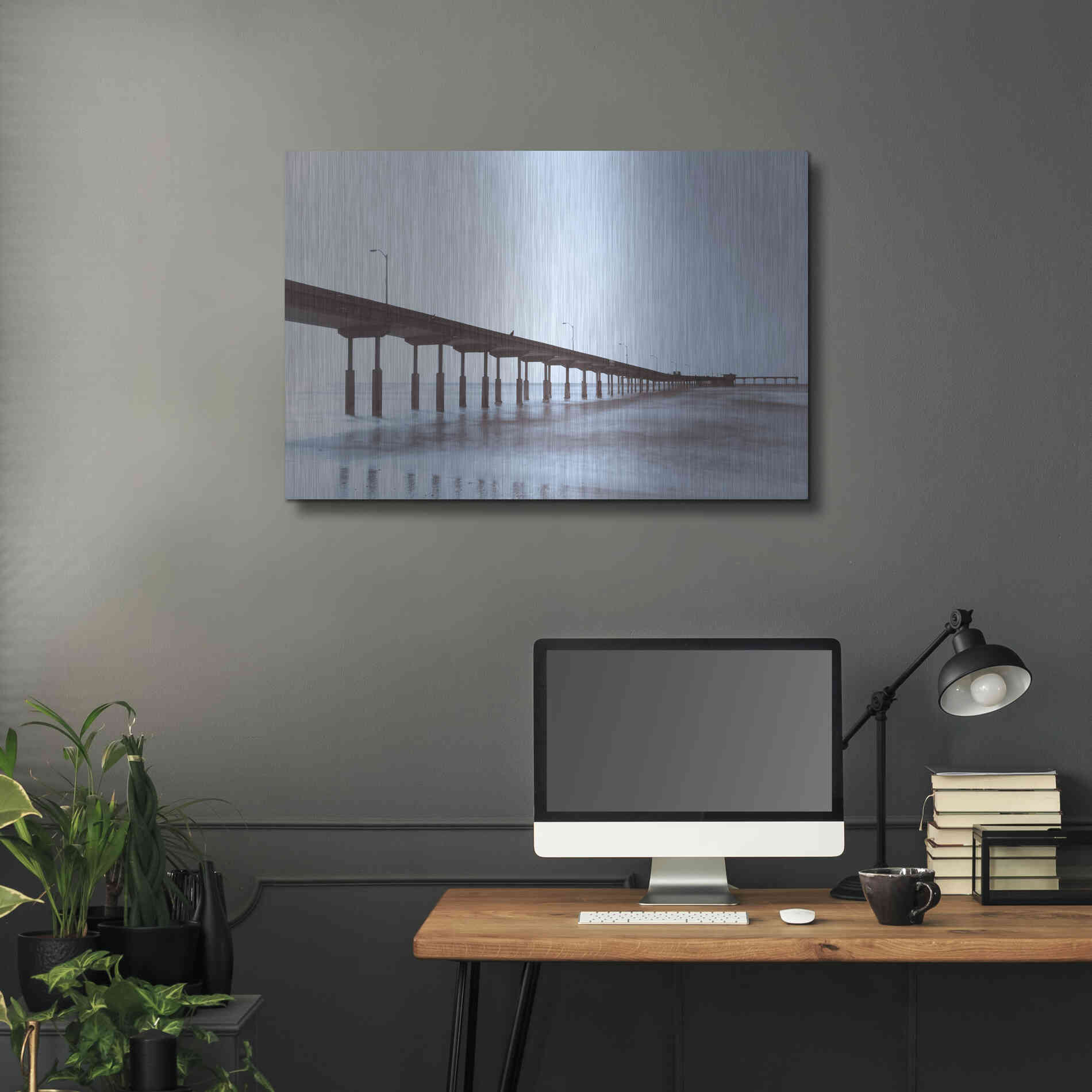 Luxe Metal Art 'Pier Tone' by Chris Moyer, Metal Wall Art,36x24
