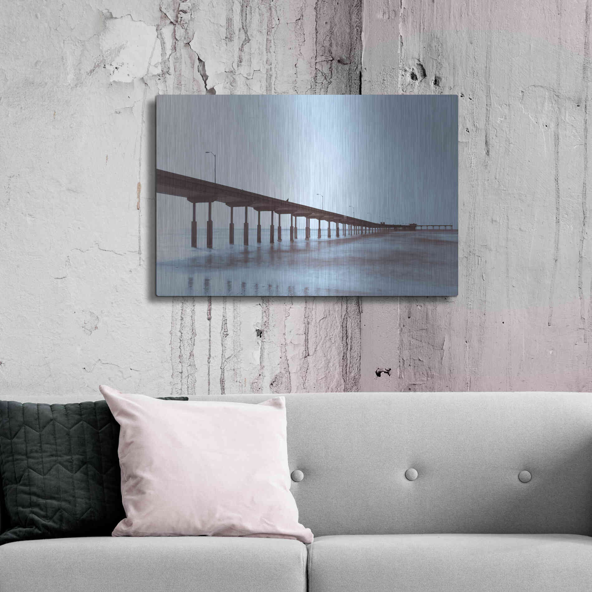 Luxe Metal Art 'Pier Tone' by Chris Moyer, Metal Wall Art,36x24