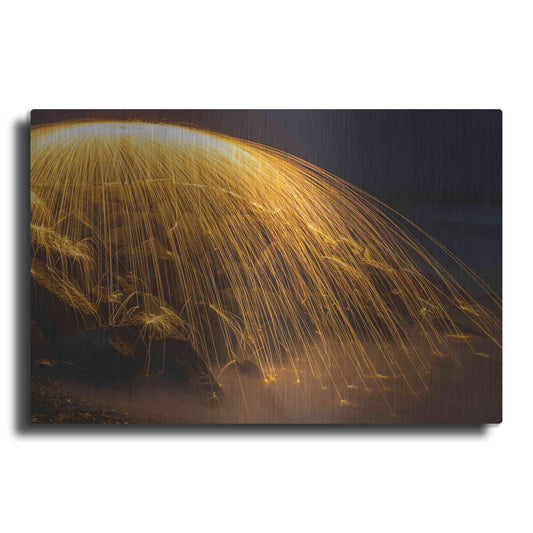 Luxe Metal Art 'Rain of Fire' by Chris Moyer, Metal Wall Art