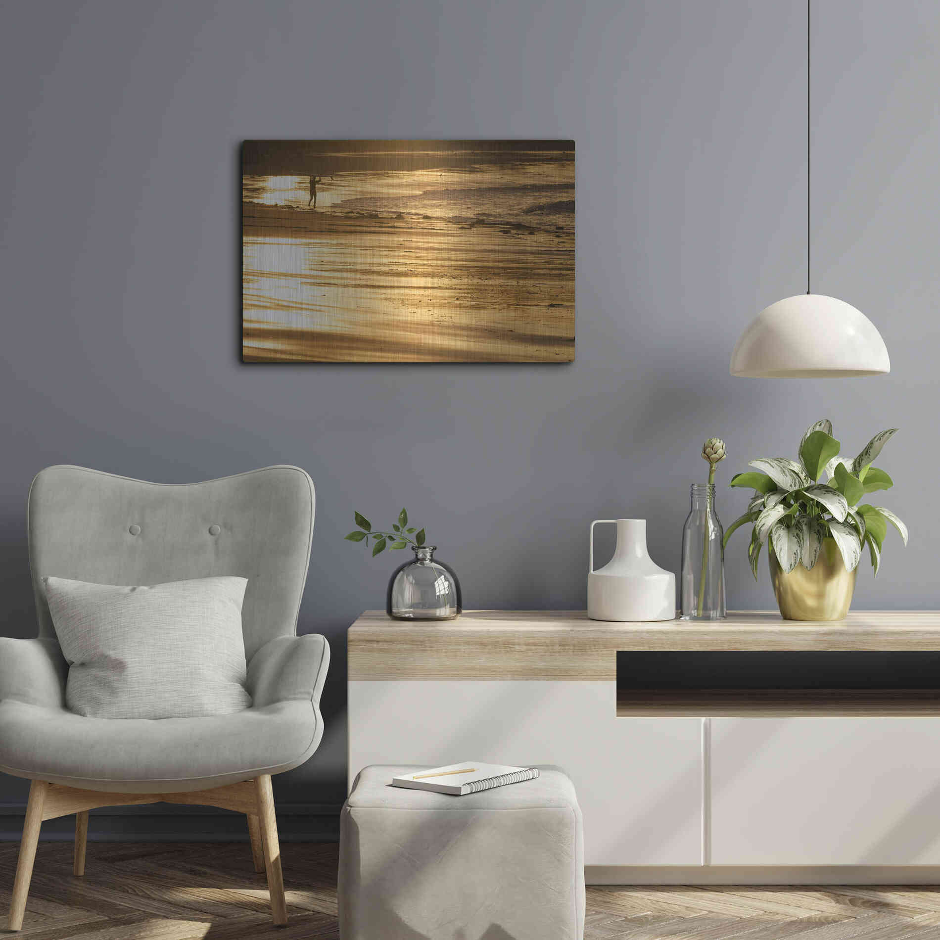 Luxe Metal Art 'Headstrong' by Chris Moyer, Metal Wall Art,24x16