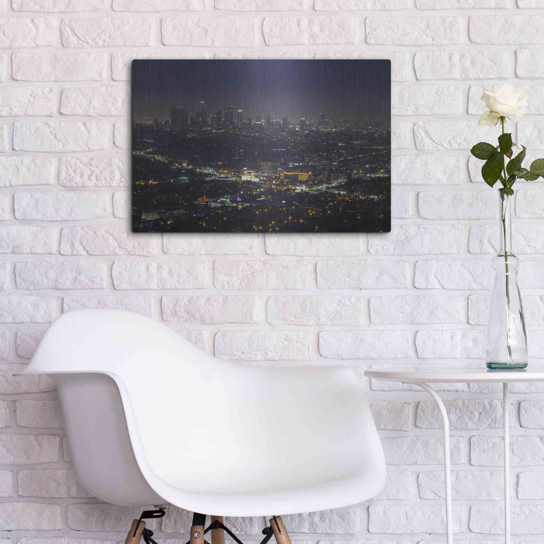 Luxe Metal Art 'LA Skyline' by Chris Moyer, Metal Wall Art,24x16