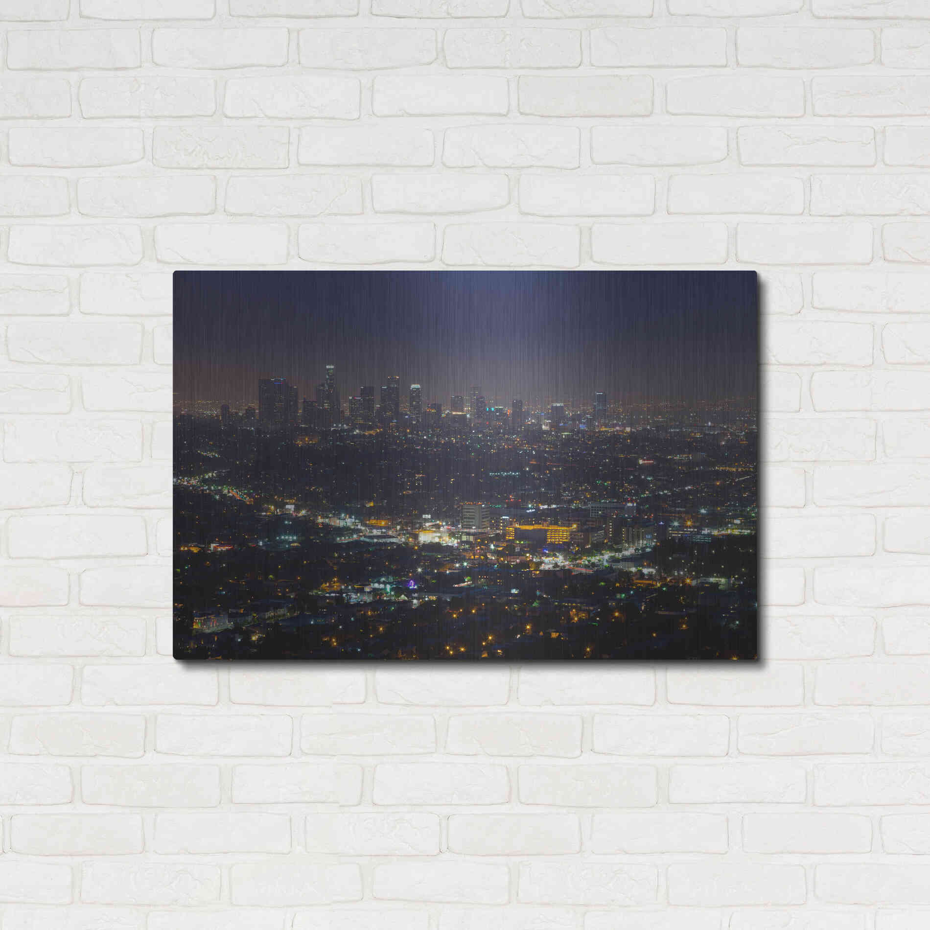 Luxe Metal Art 'LA Skyline' by Chris Moyer, Metal Wall Art,36x24