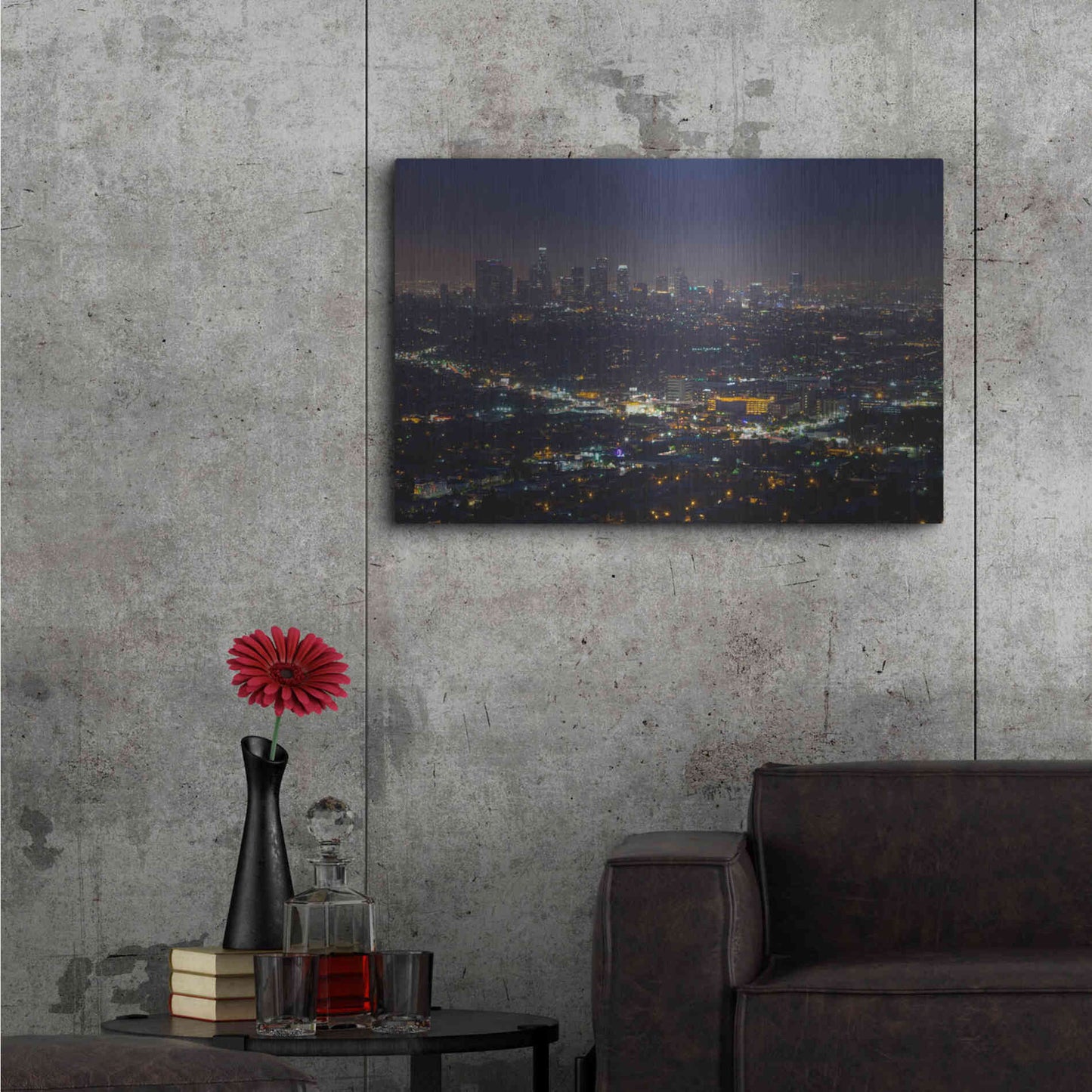 Luxe Metal Art 'LA Skyline' by Chris Moyer, Metal Wall Art,36x24