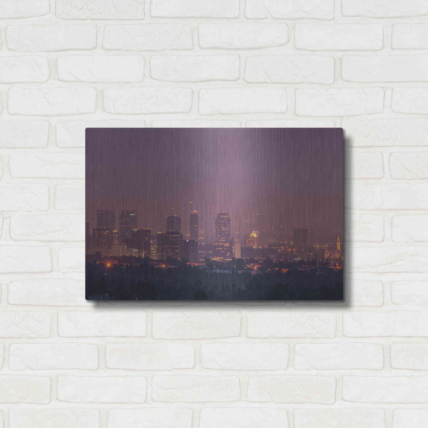 Luxe Metal Art 'LA's Early Morning Light' by Chris Moyer, Metal Wall Art,24x16