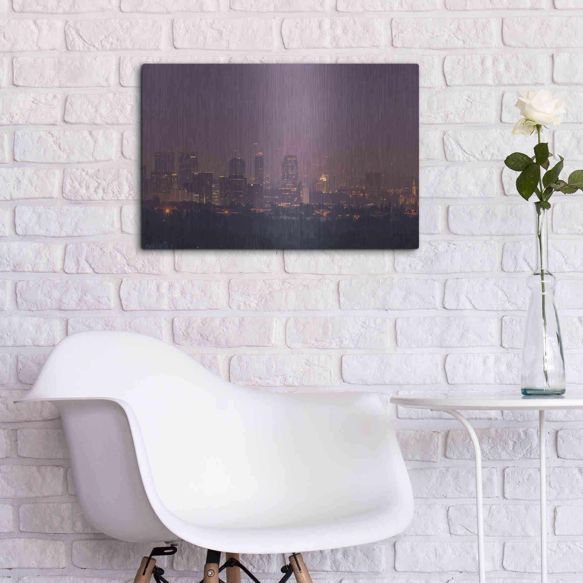 Luxe Metal Art 'LA's Early Morning Light' by Chris Moyer, Metal Wall Art,24x16