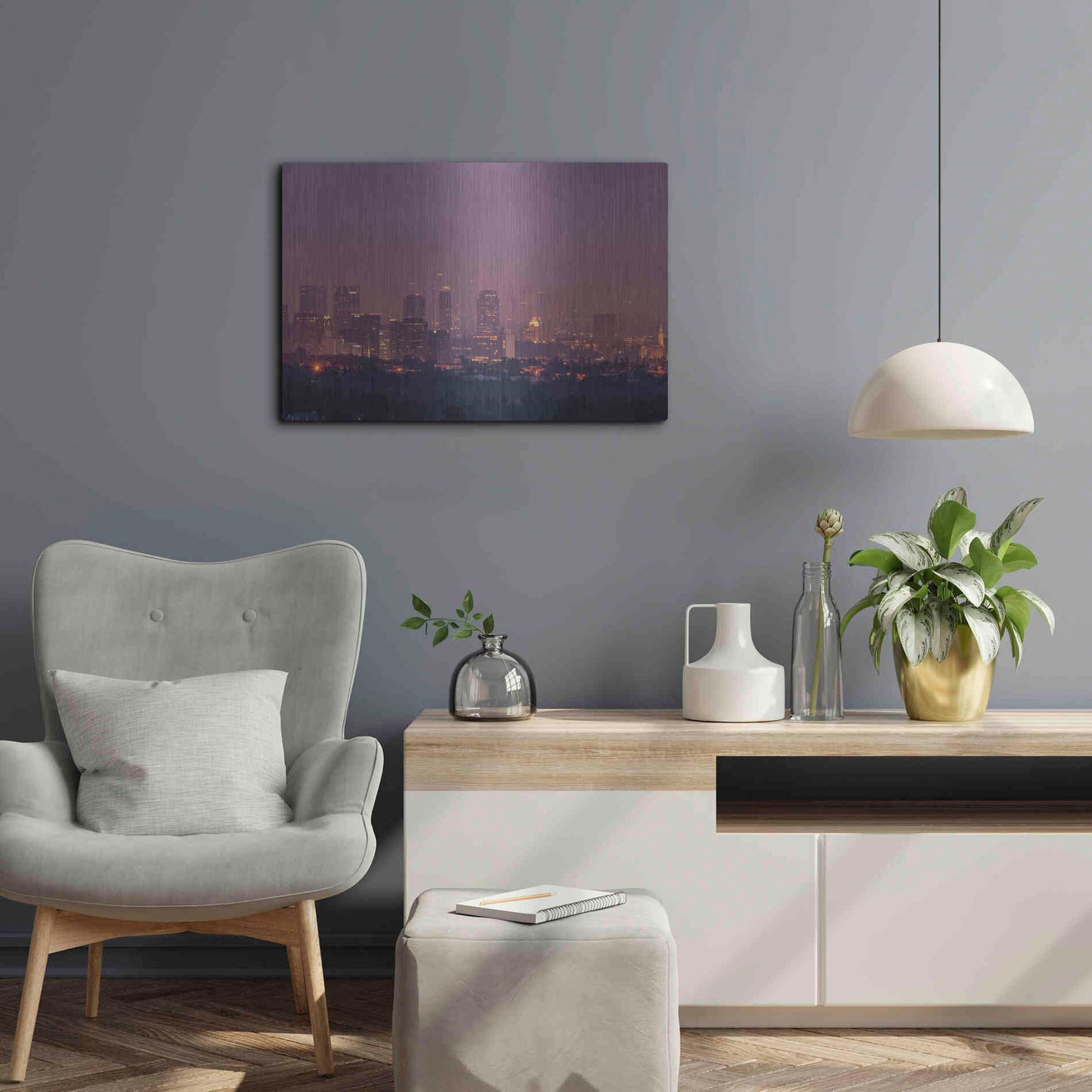 Luxe Metal Art 'LA's Early Morning Light' by Chris Moyer, Metal Wall Art,24x16