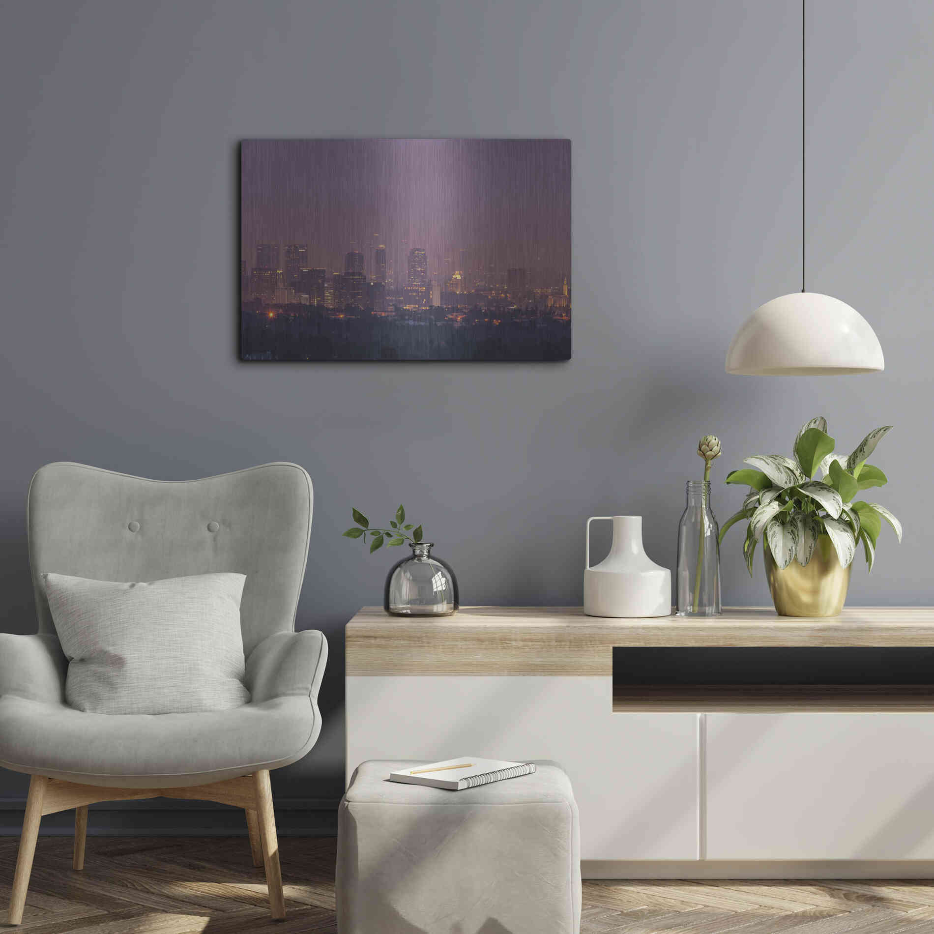 Luxe Metal Art 'LA's Early Morning Light' by Chris Moyer, Metal Wall Art,24x16