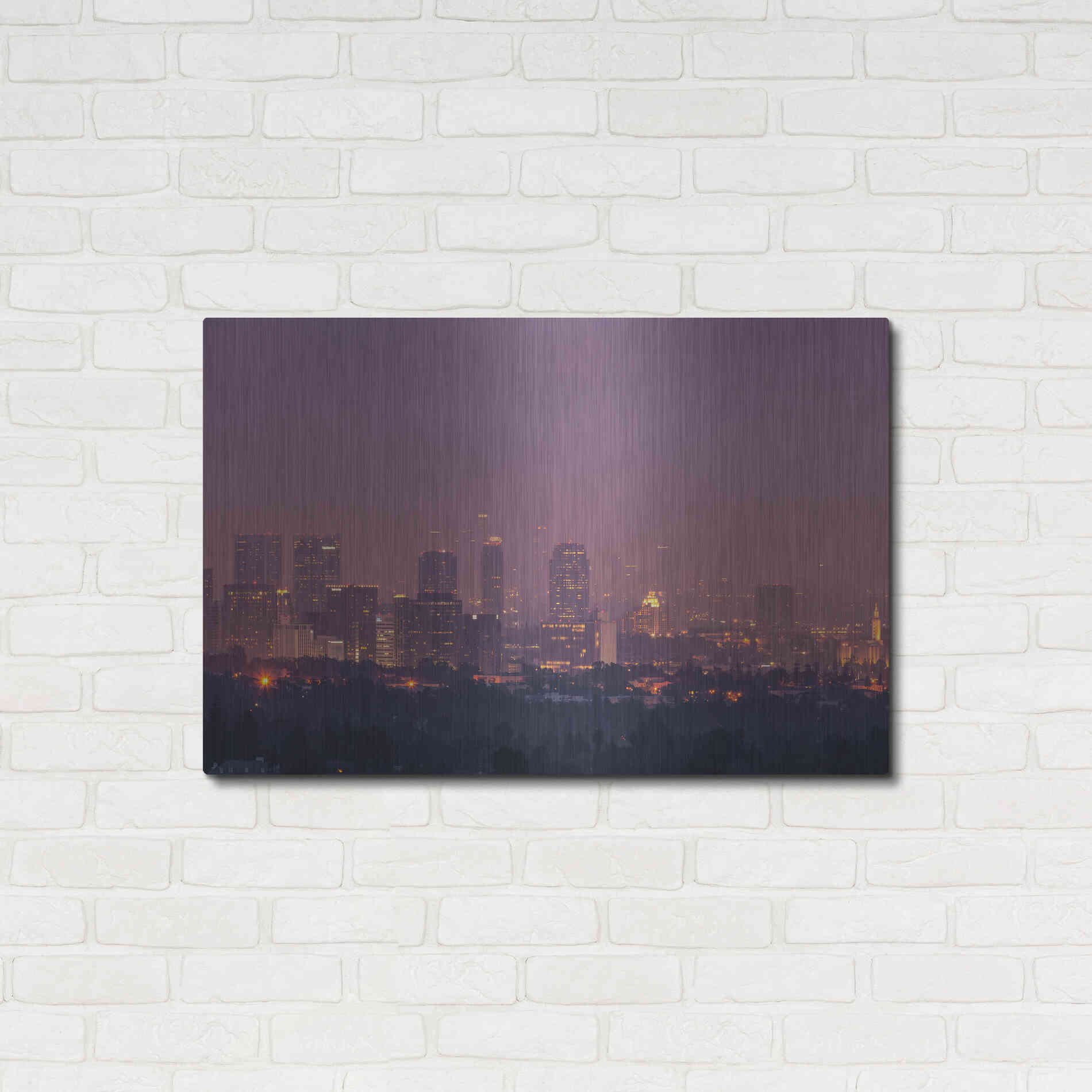 Luxe Metal Art 'LA's Early Morning Light' by Chris Moyer, Metal Wall Art,36x24