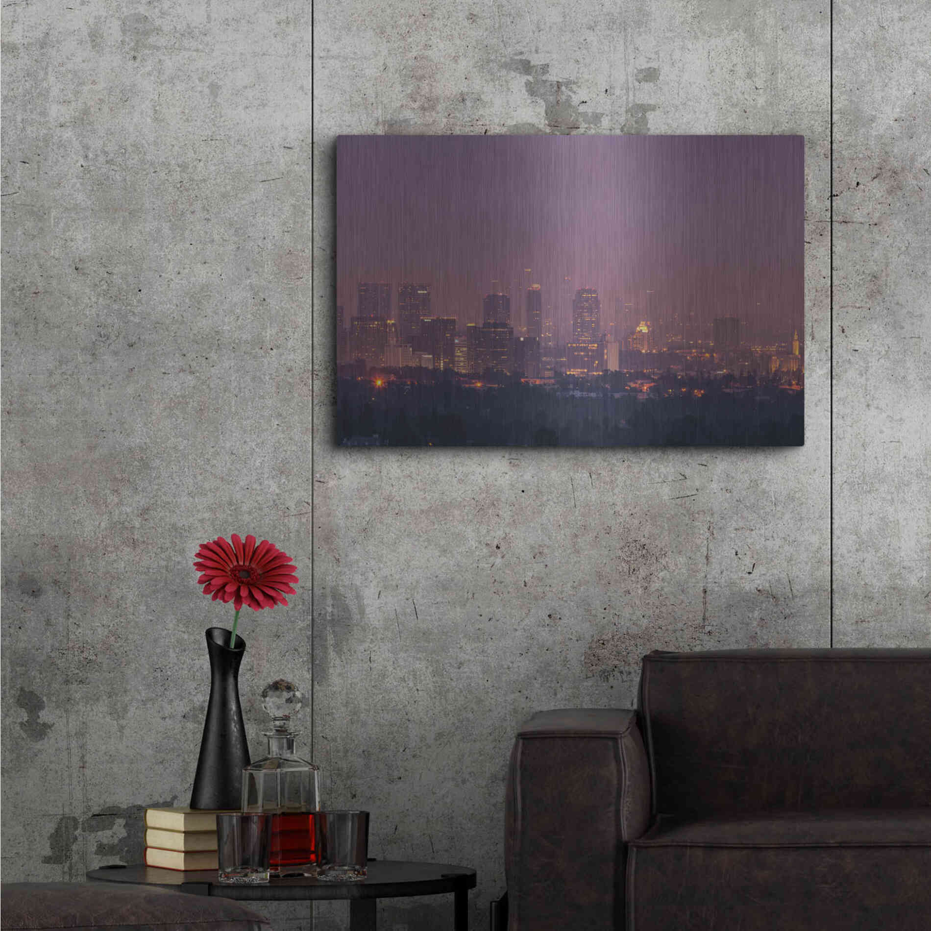 Luxe Metal Art 'LA's Early Morning Light' by Chris Moyer, Metal Wall Art,36x24