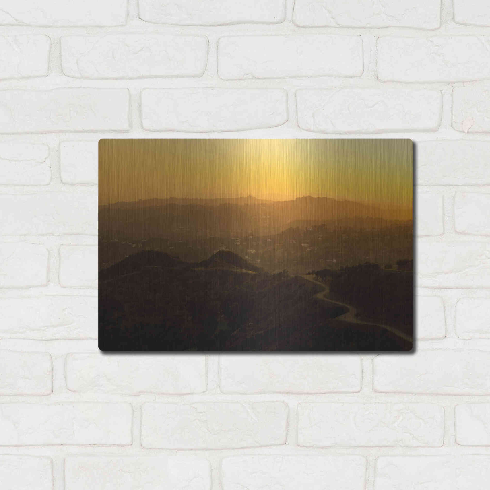 Luxe Metal Art 'Sunset Layers' by Chris Moyer, Metal Wall Art,16x12