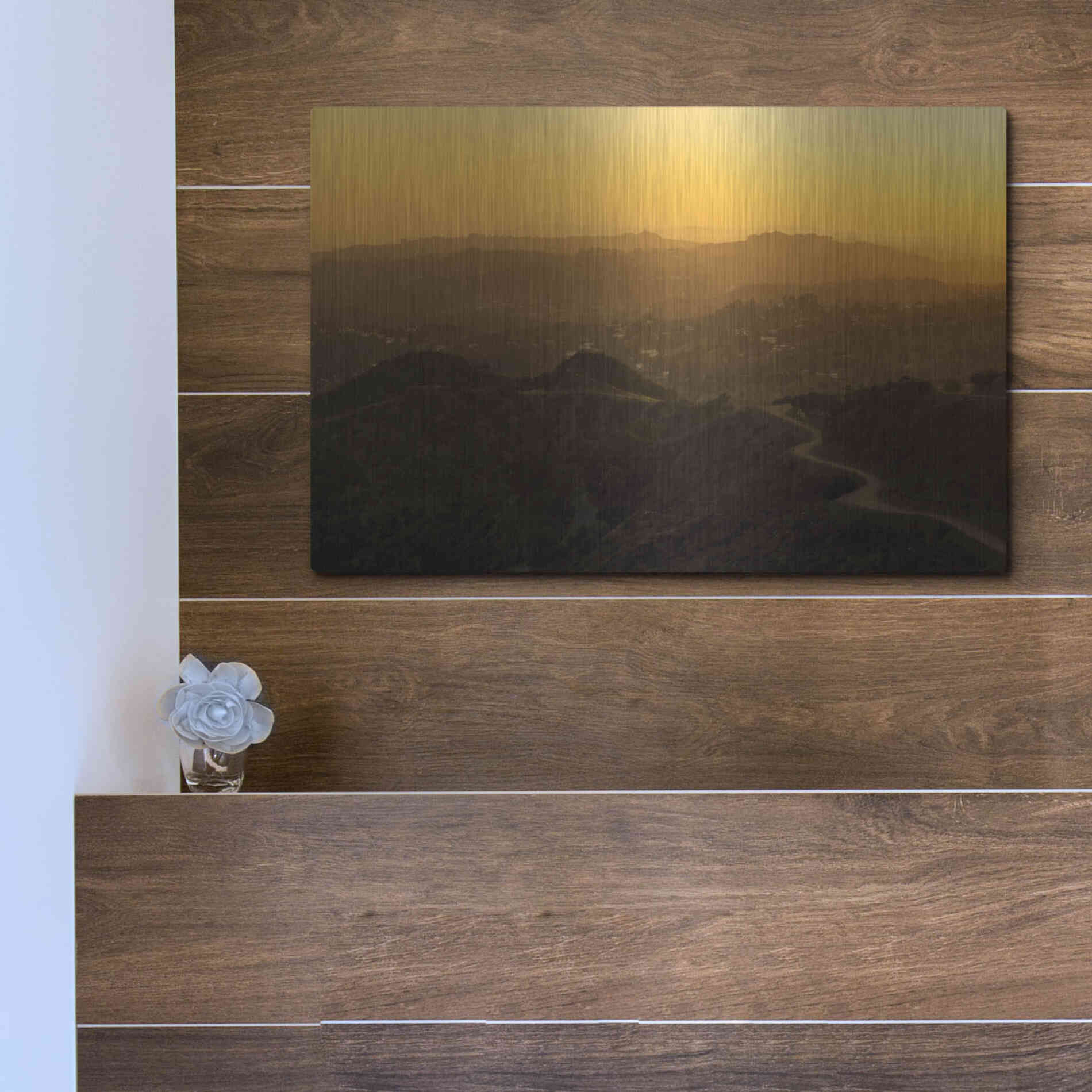 Luxe Metal Art 'Sunset Layers' by Chris Moyer, Metal Wall Art,16x12