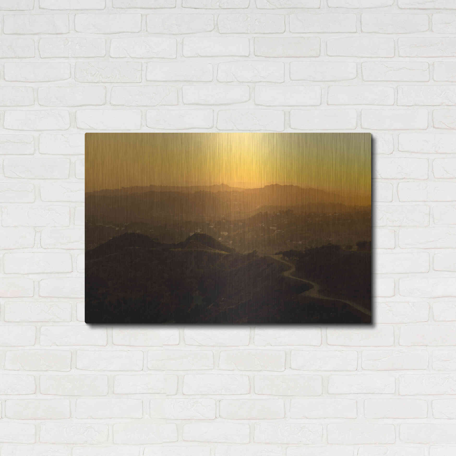 Luxe Metal Art 'Sunset Layers' by Chris Moyer, Metal Wall Art,36x24