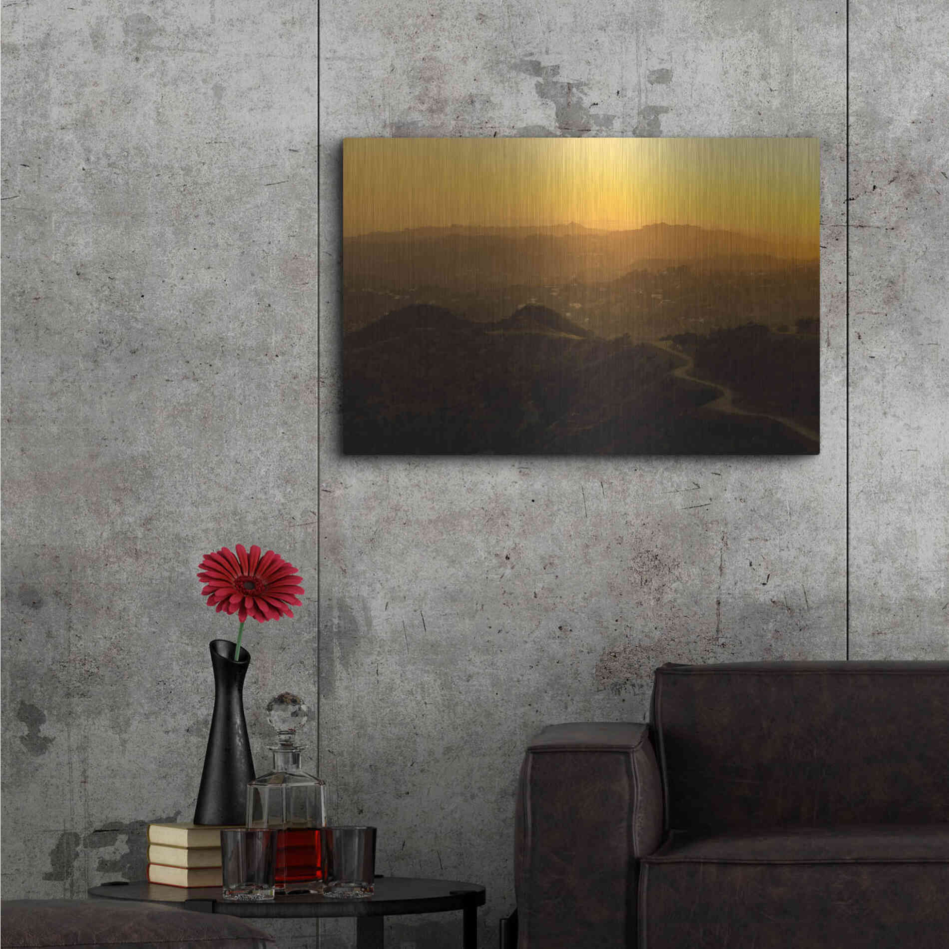 Luxe Metal Art 'Sunset Layers' by Chris Moyer, Metal Wall Art,36x24