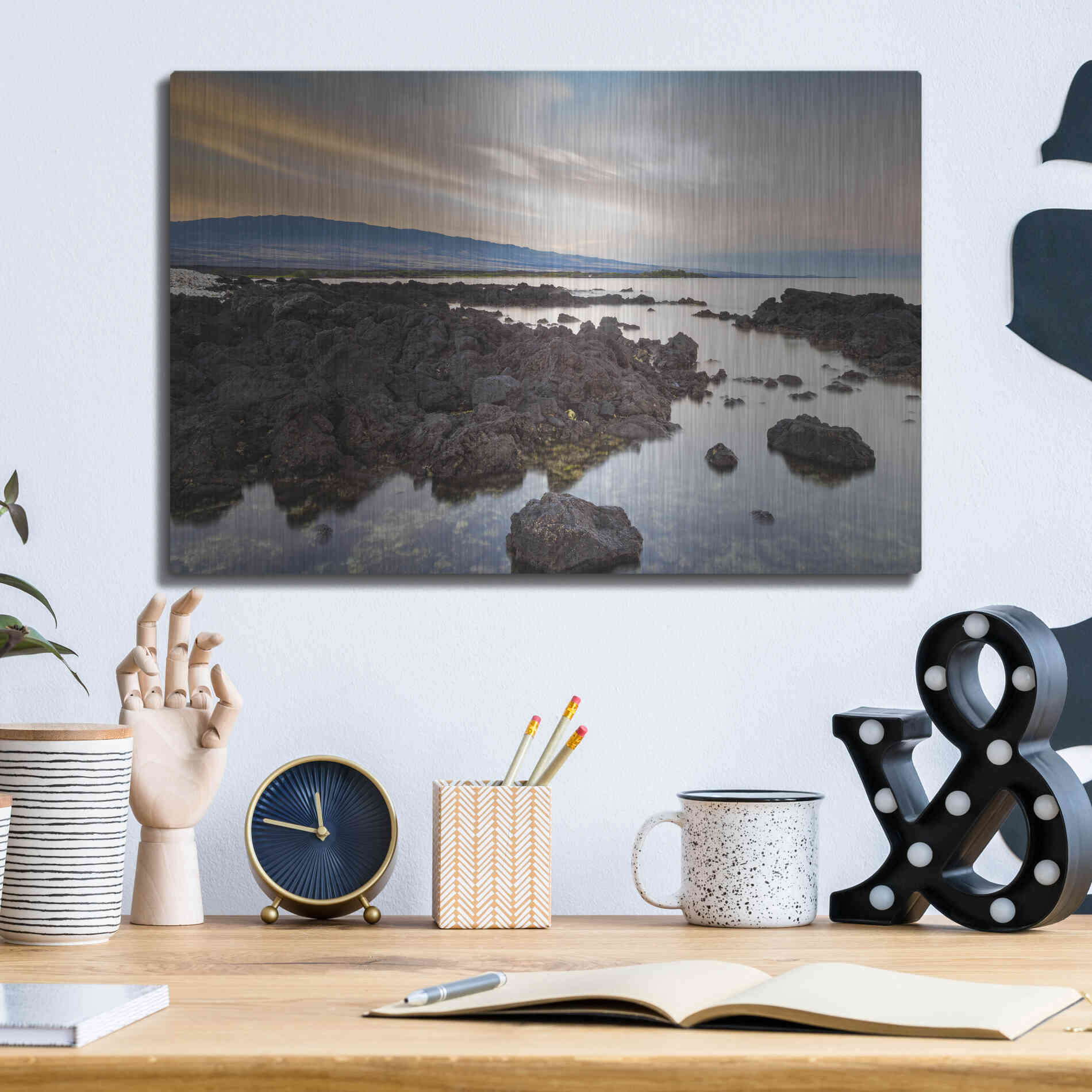 Luxe Metal Art 'Mauna Loa Sunrise' by Chris Moyer, Metal Wall Art,16x12