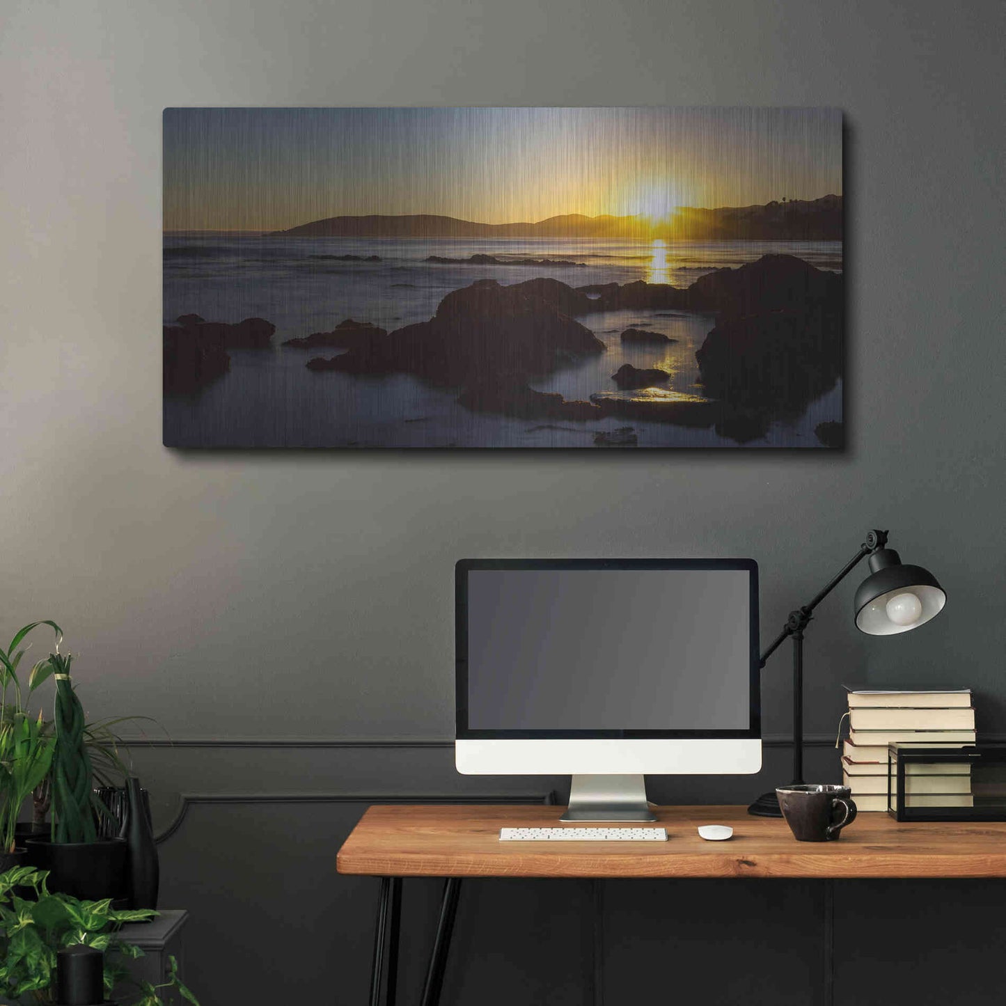 Luxe Metal Art 'Pismo Sunset' by Chris Moyer, Metal Wall Art,48x24