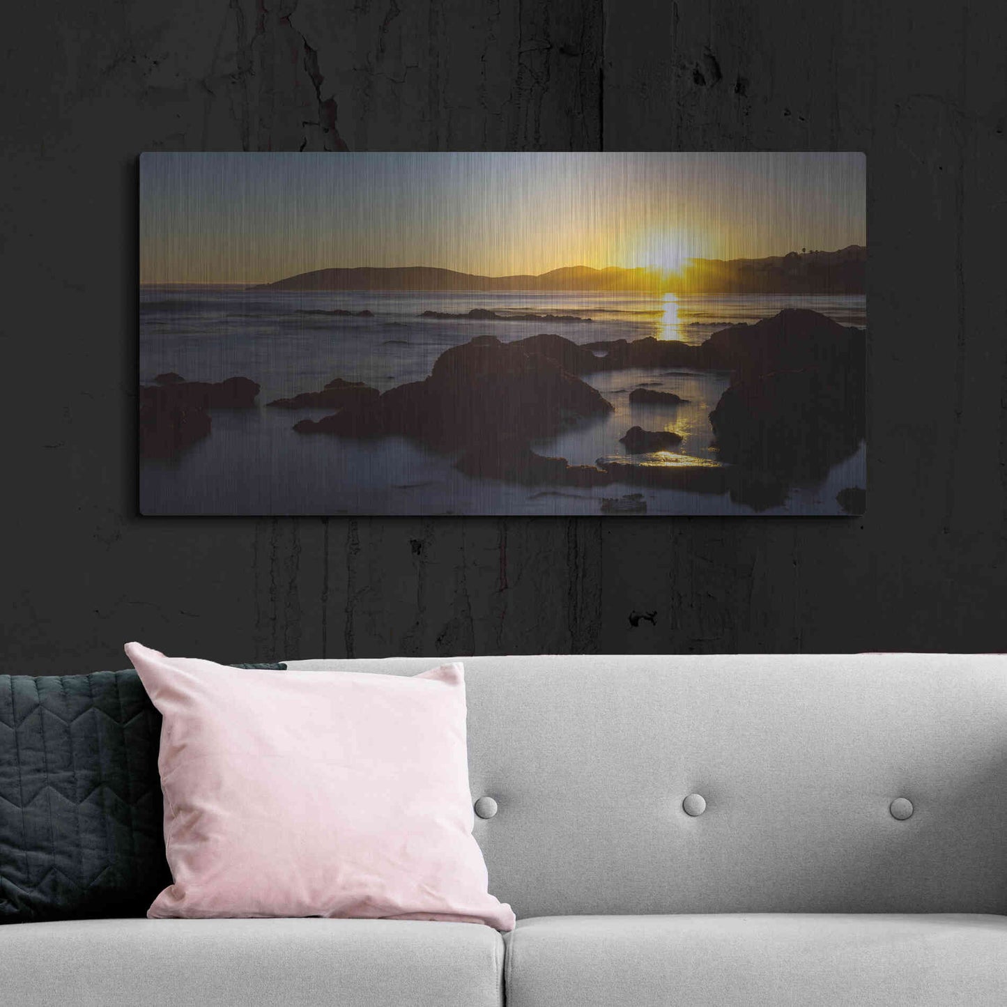 Luxe Metal Art 'Pismo Sunset' by Chris Moyer, Metal Wall Art,48x24