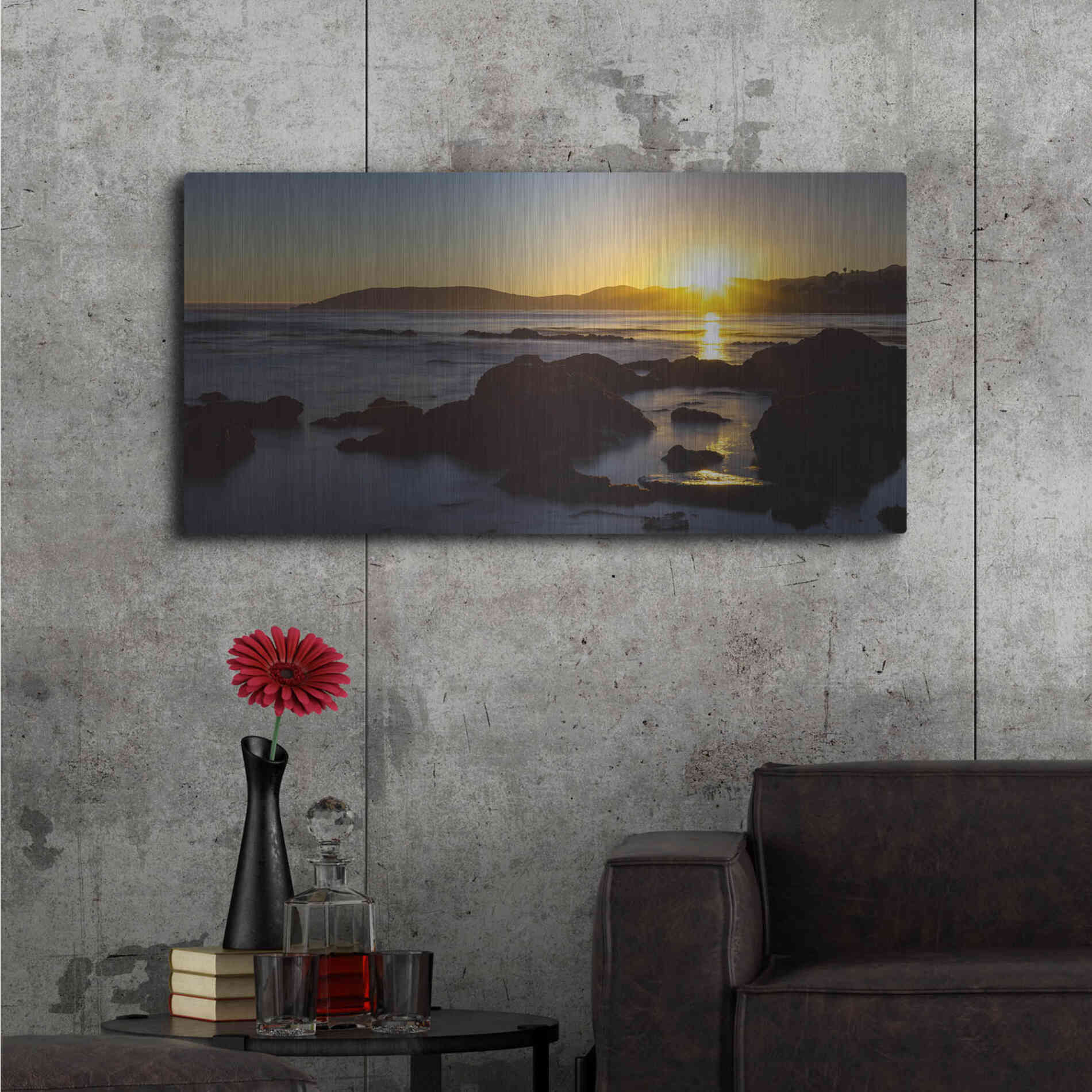 Luxe Metal Art 'Pismo Sunset' by Chris Moyer, Metal Wall Art,48x24