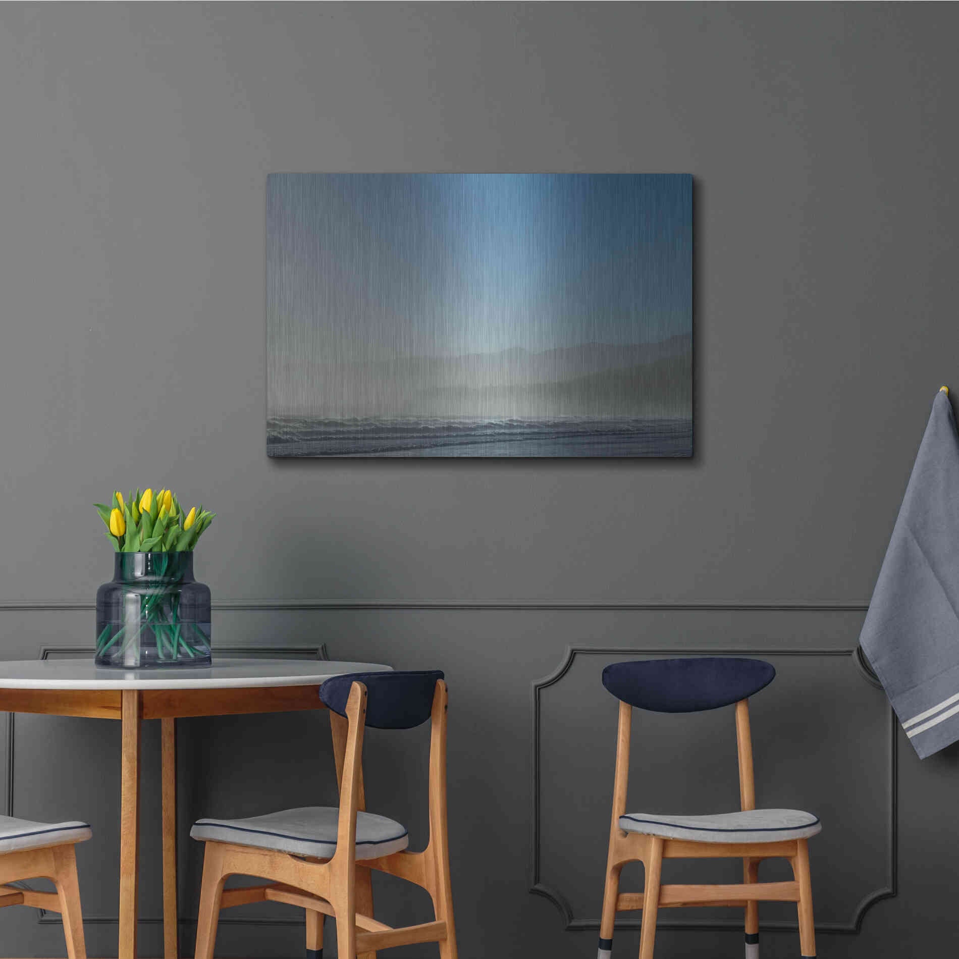 Luxe Metal Art 'Relax in Blue' by Chris Moyer, Metal Wall Art,36x24