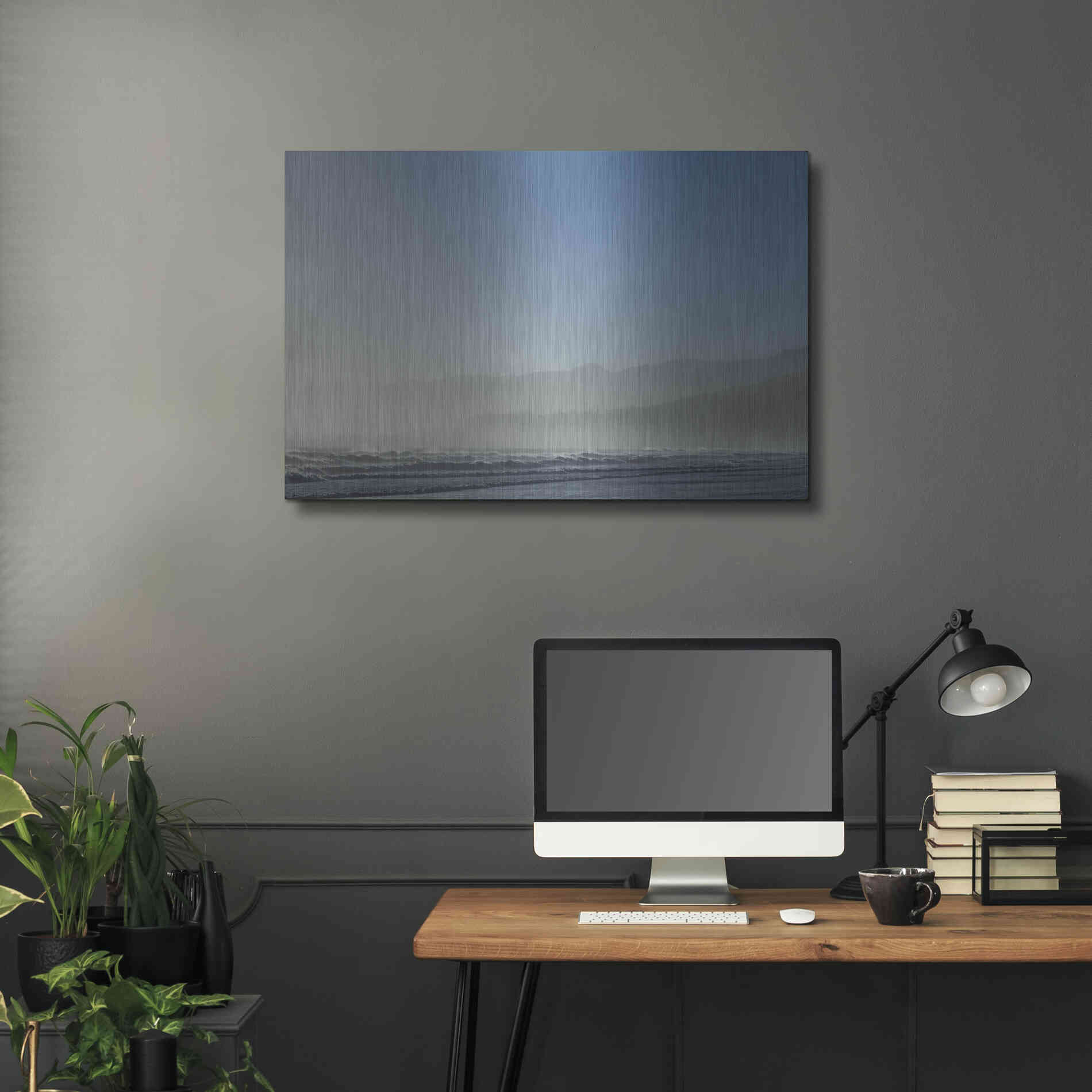 Luxe Metal Art 'Relax in Blue' by Chris Moyer, Metal Wall Art,36x24