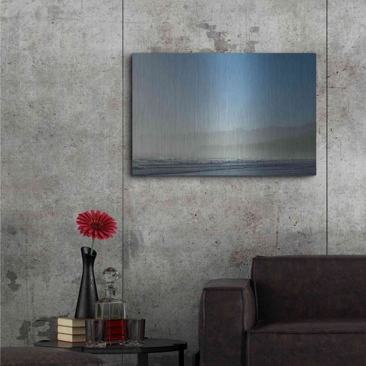 Luxe Metal Art 'Relax in Blue' by Chris Moyer, Metal Wall Art,36x24