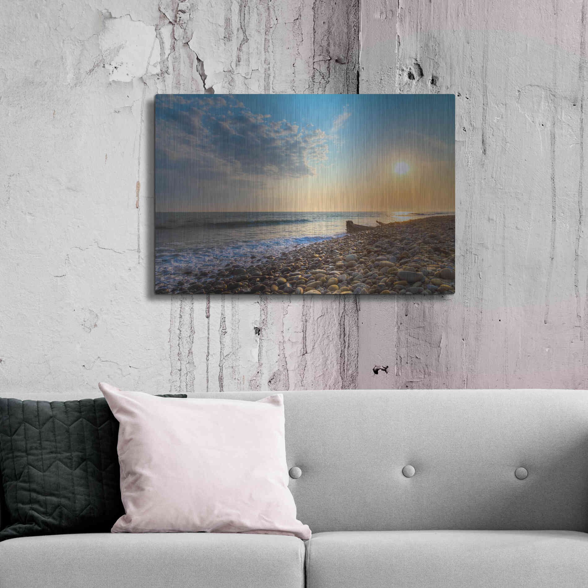 Luxe Metal Art 'Rockin Sunset' by Chris Moyer, Metal Wall Art,36x24