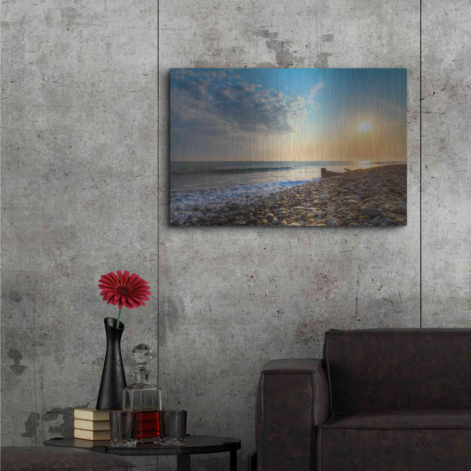 Luxe Metal Art 'Rockin Sunset' by Chris Moyer, Metal Wall Art,36x24