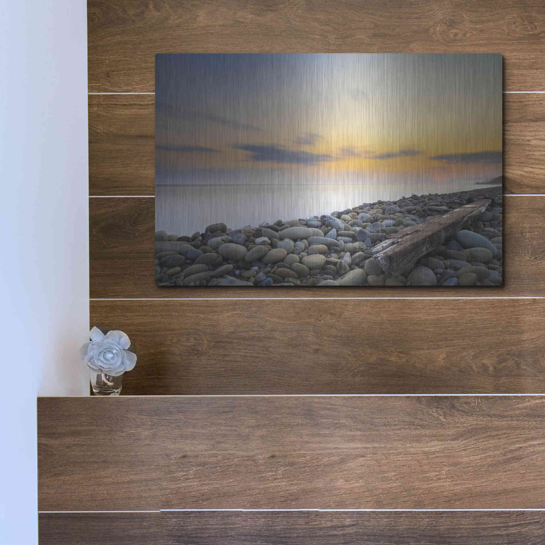 Luxe Metal Art 'To the End' by Chris Moyer, Metal Wall Art,16x12