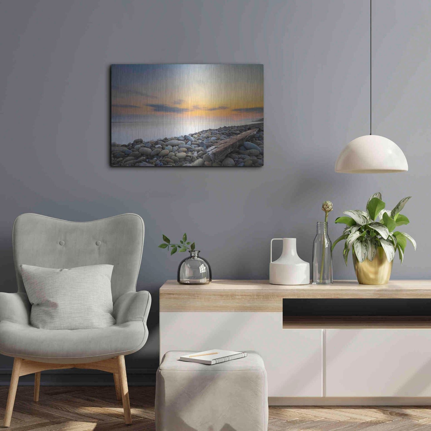 Luxe Metal Art 'To the End' by Chris Moyer, Metal Wall Art,24x16