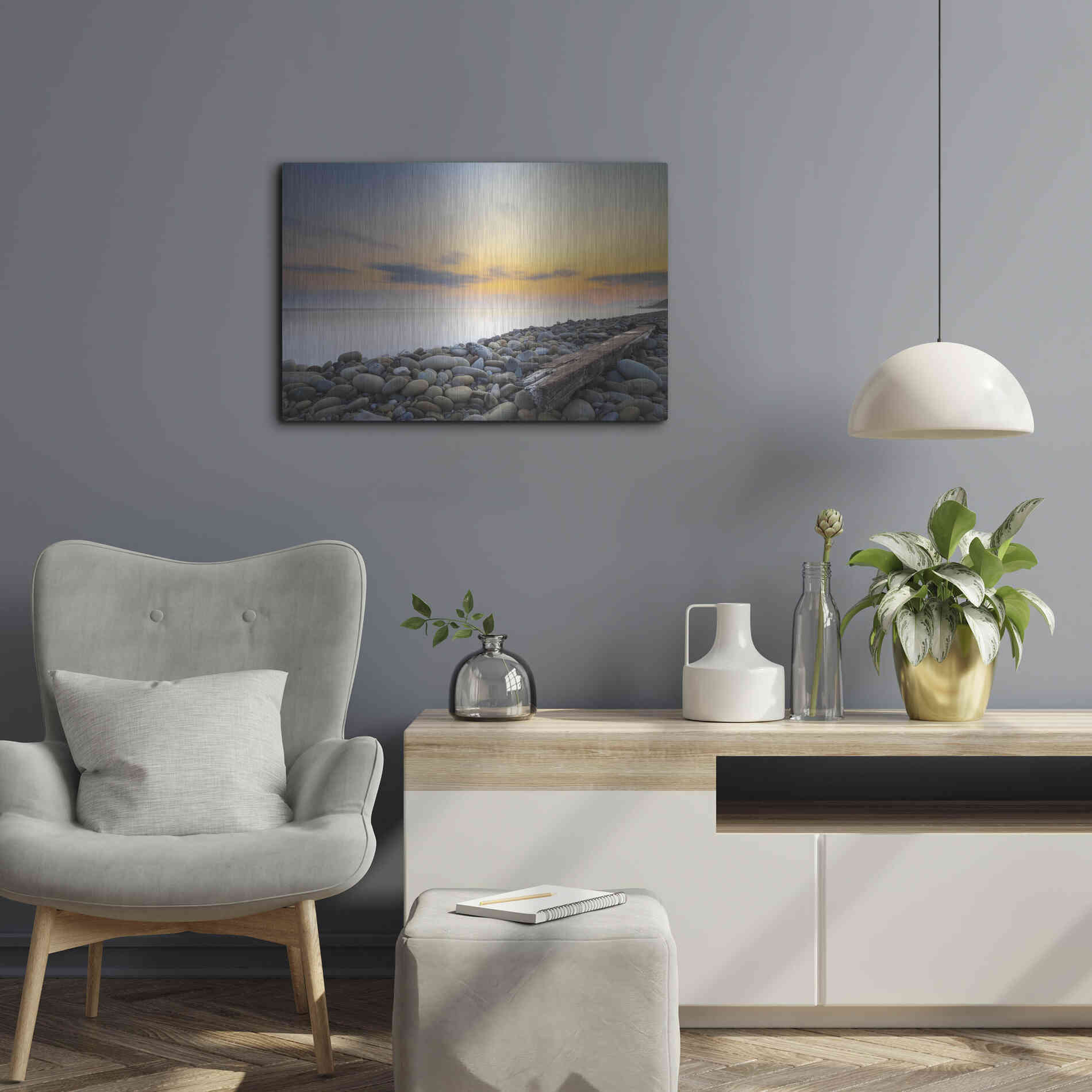 Luxe Metal Art 'To the End' by Chris Moyer, Metal Wall Art,24x16