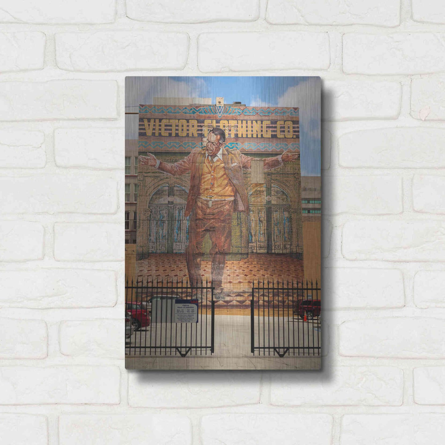 Luxe Metal Art 'Victor Clothing Co.' by Chris Moyer, Metal Wall Art,12x16