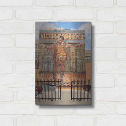 Luxe Metal Art 'Victor Clothing Co.' by Chris Moyer, Metal Wall Art,12x16