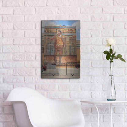 Luxe Metal Art 'Victor Clothing Co.' by Chris Moyer, Metal Wall Art,16x24