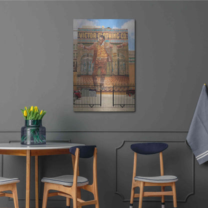 Luxe Metal Art 'Victor Clothing Co.' by Chris Moyer, Metal Wall Art,24x36