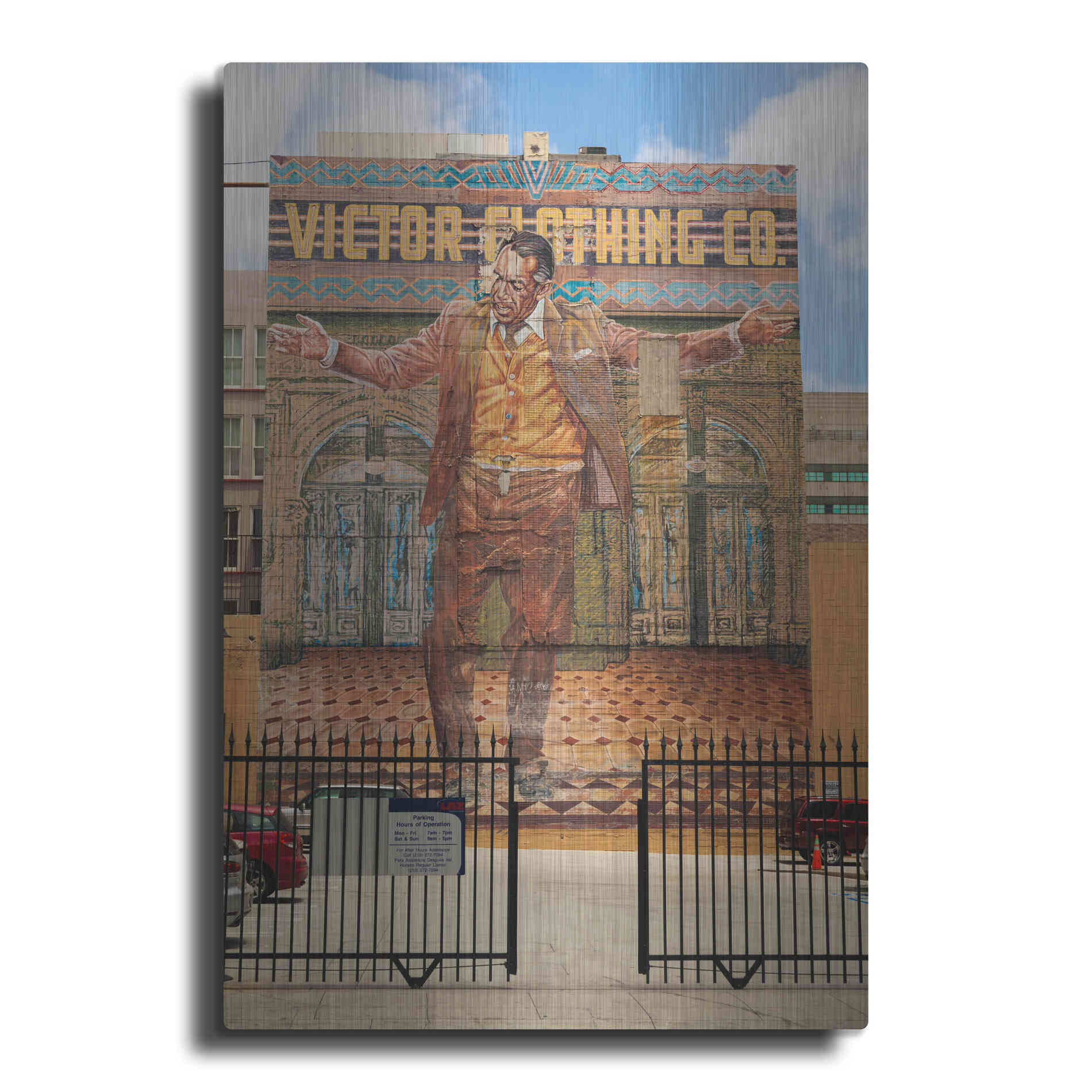 Luxe Metal Art 'Victor Clothing Co.' by Chris Moyer, Metal Wall Art
