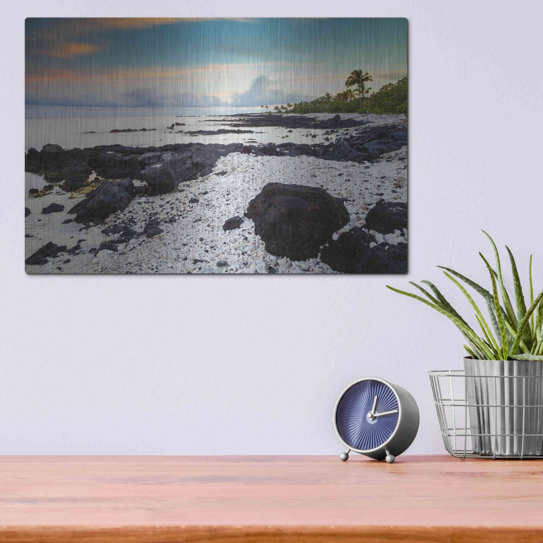 Luxe Metal Art 'Waikoloa Sunrise' by Chris Moyer, Metal Wall Art,16x12