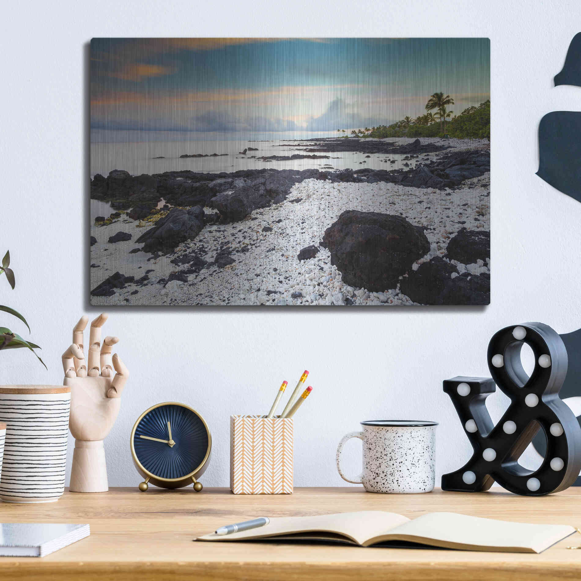 Luxe Metal Art 'Waikoloa Sunrise' by Chris Moyer, Metal Wall Art,16x12