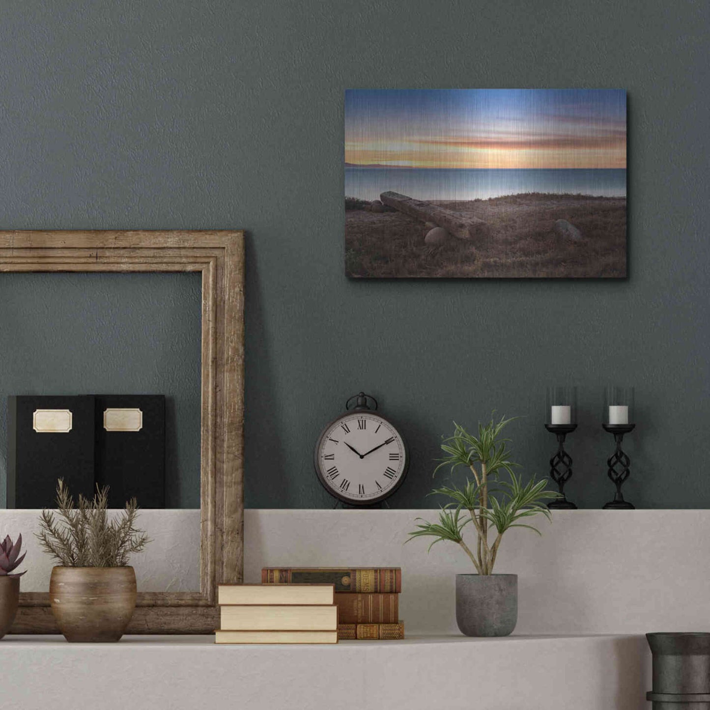 Luxe Metal Art 'Warm Winter?s Eve' by Chris Moyer, Metal Wall Art,16x12