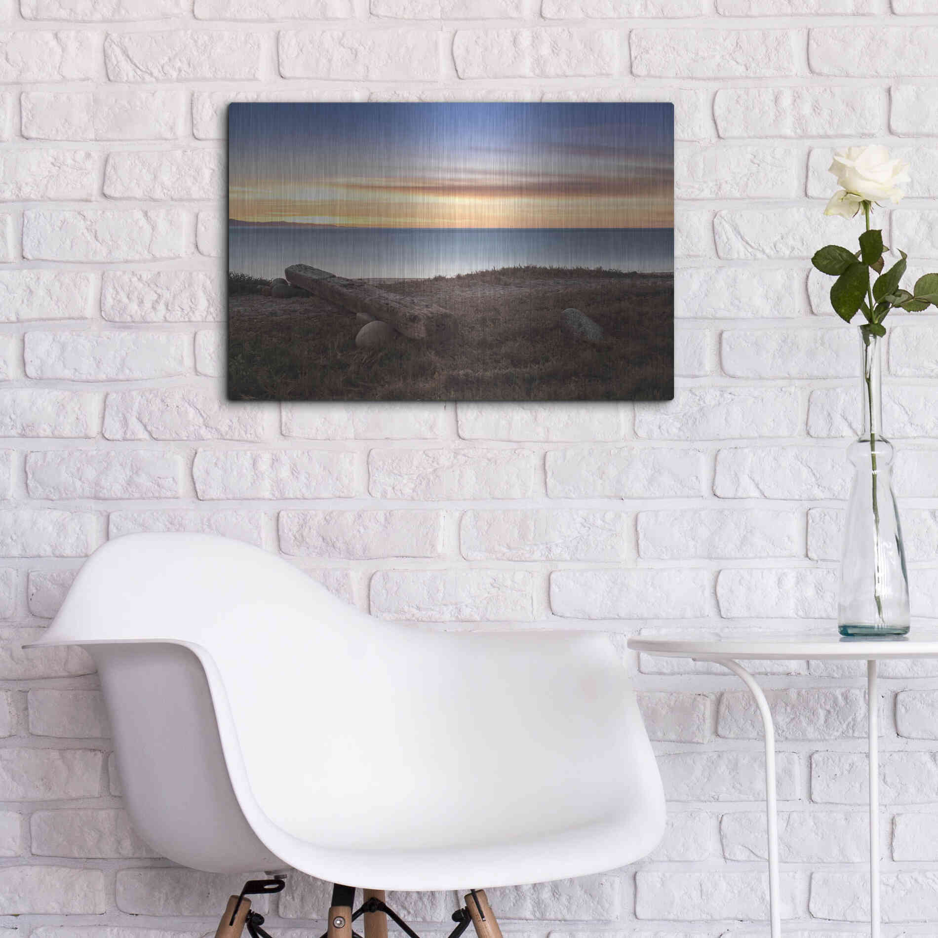 Luxe Metal Art 'Warm Winter?s Eve' by Chris Moyer, Metal Wall Art,24x16