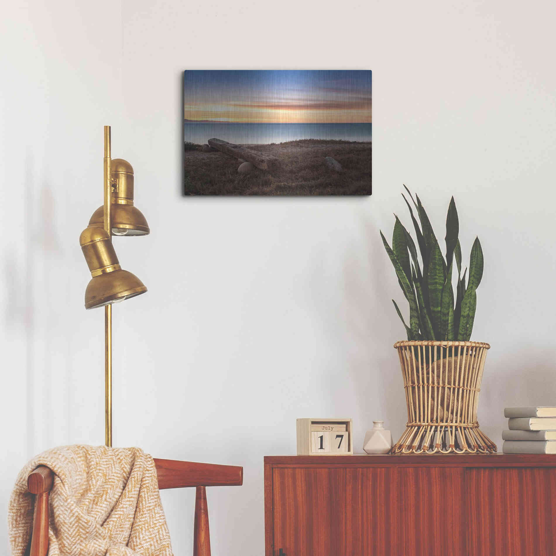 Luxe Metal Art 'Warm Winter?s Eve' by Chris Moyer, Metal Wall Art,24x16