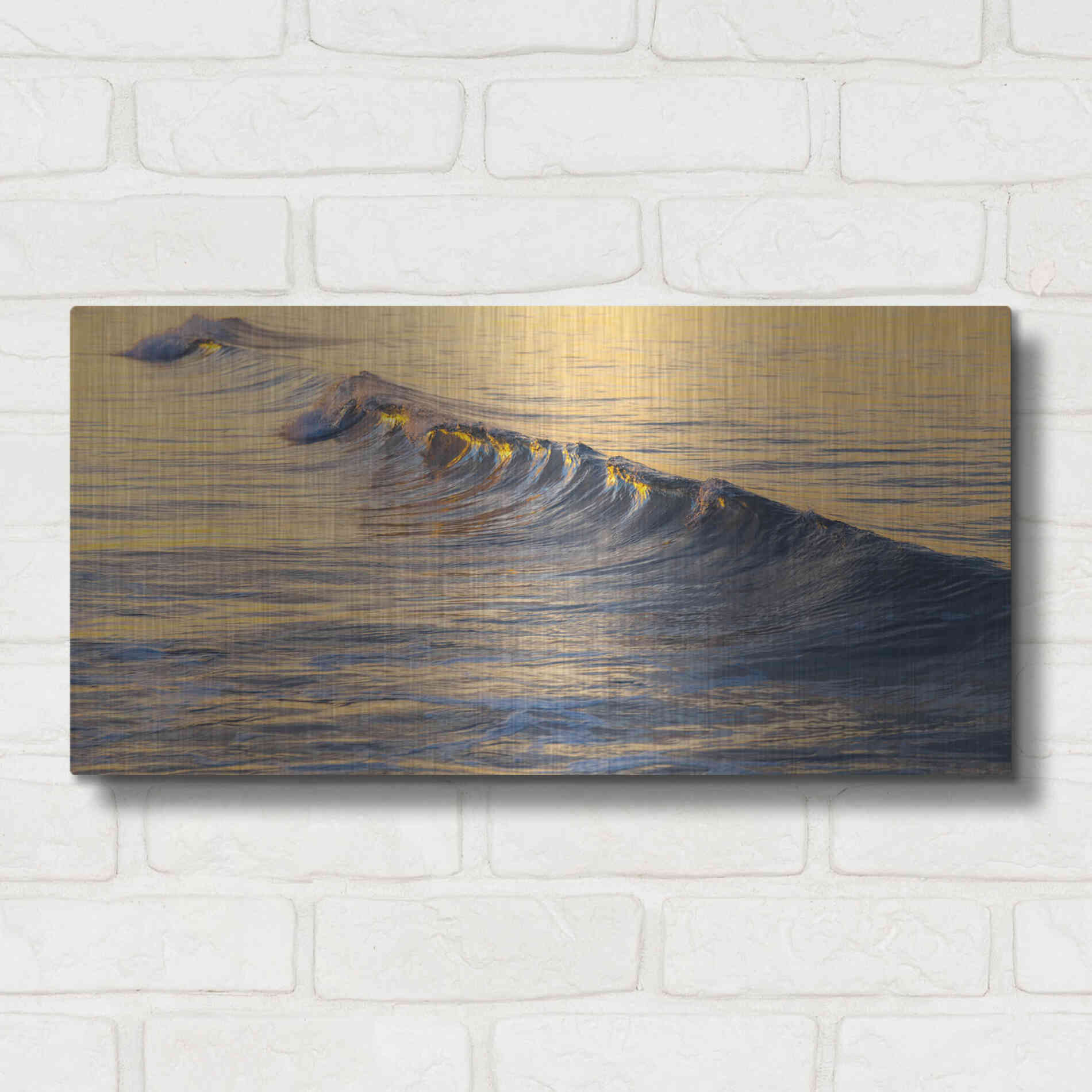 Luxe Metal Art 'Warm Curl' by Chris Moyer, Metal Wall Art,24x12
