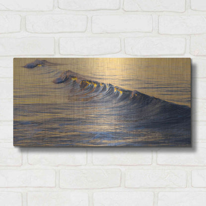 Luxe Metal Art 'Warm Curl' by Chris Moyer, Metal Wall Art,24x12
