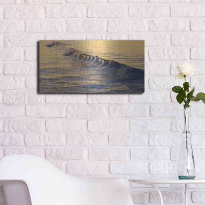 Luxe Metal Art 'Warm Curl' by Chris Moyer, Metal Wall Art,24x12