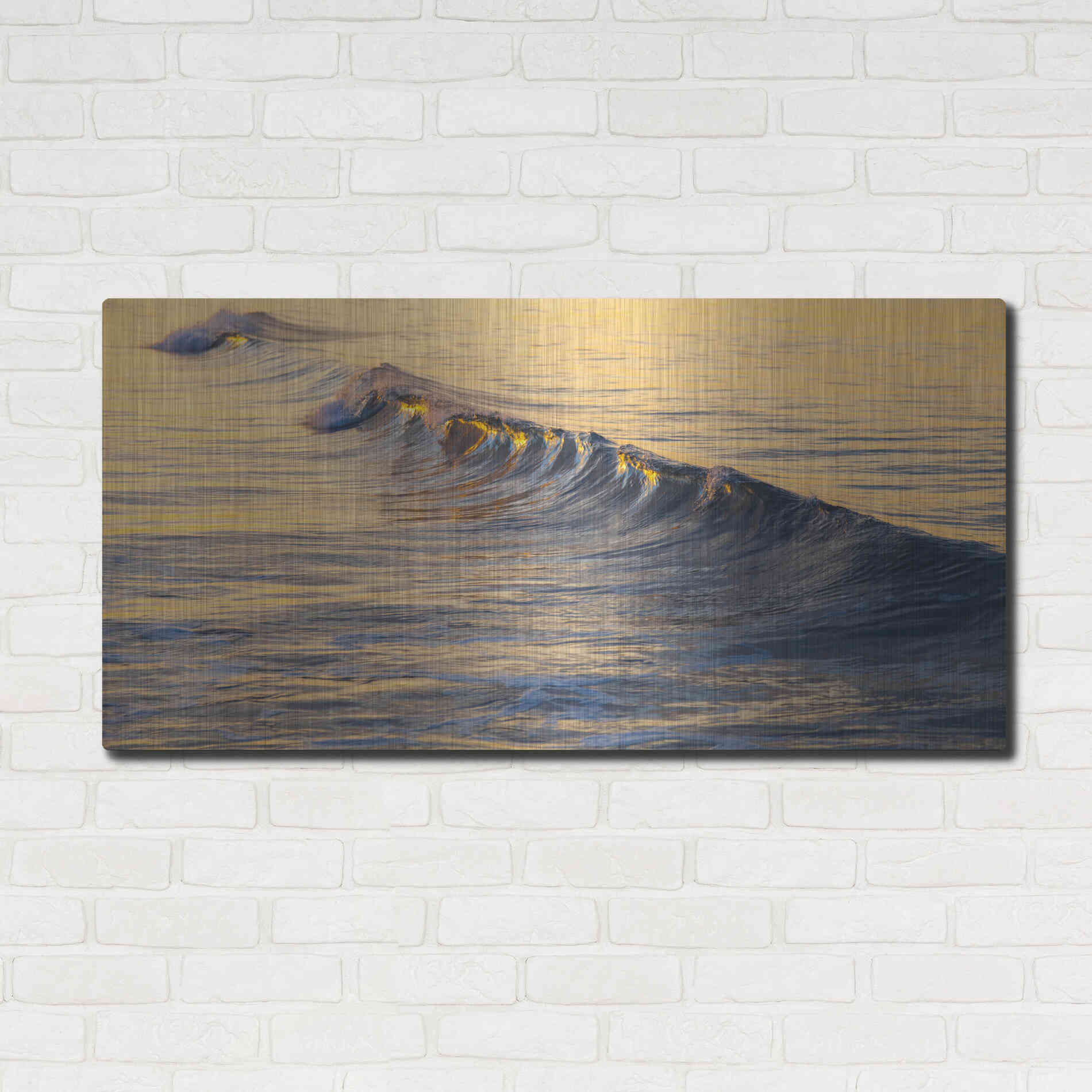 Luxe Metal Art 'Warm Curl' by Chris Moyer, Metal Wall Art,48x24