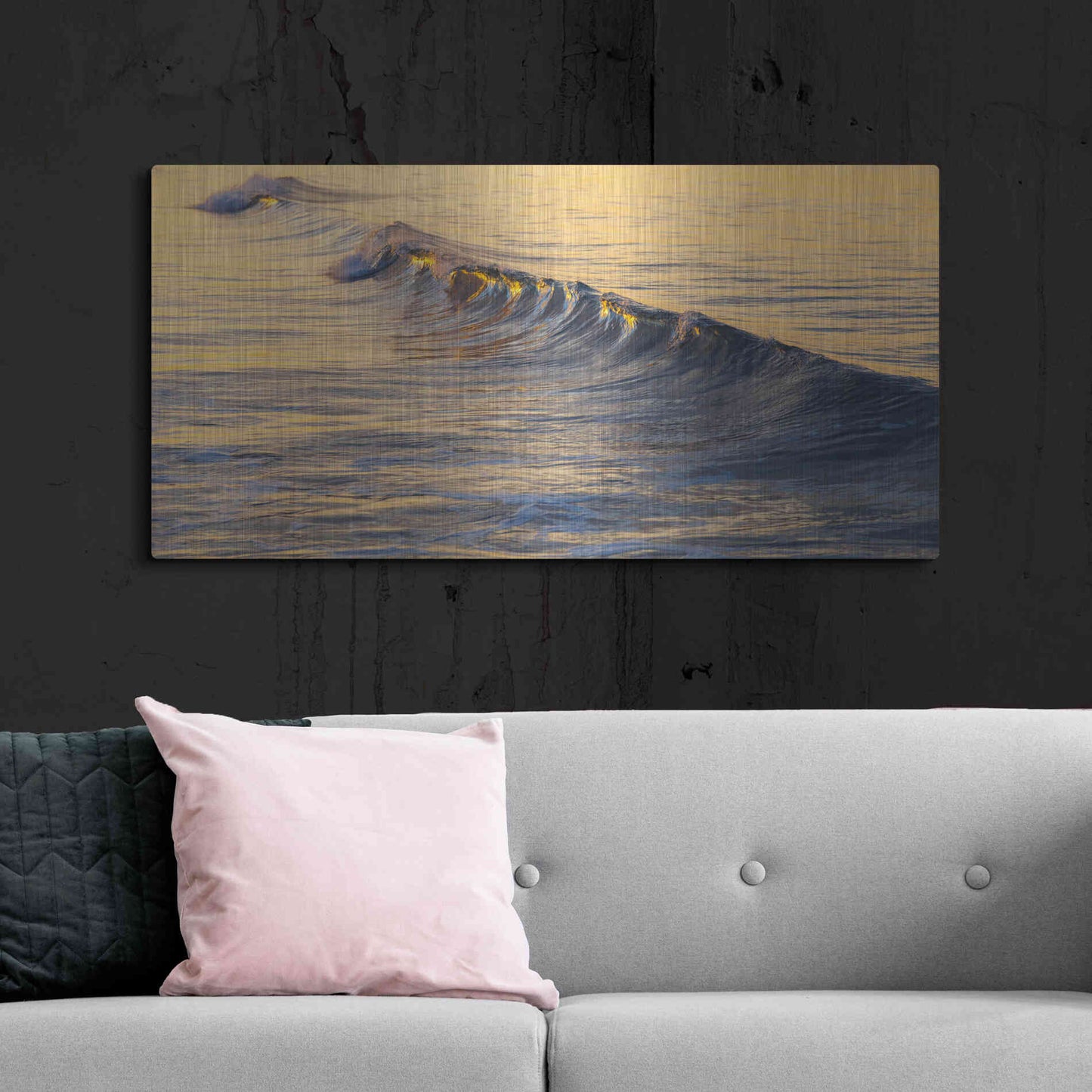 Luxe Metal Art 'Warm Curl' by Chris Moyer, Metal Wall Art,48x24