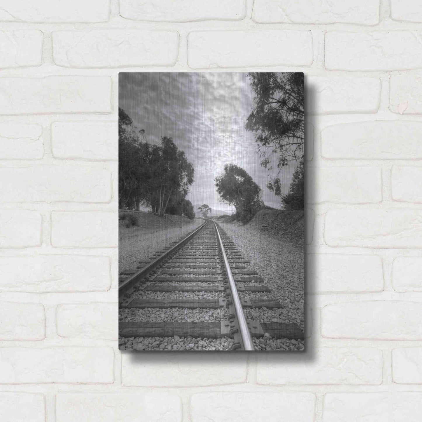 Luxe Metal Art 'On The Right Track' by Chris Moyer, Metal Wall Art,12x16