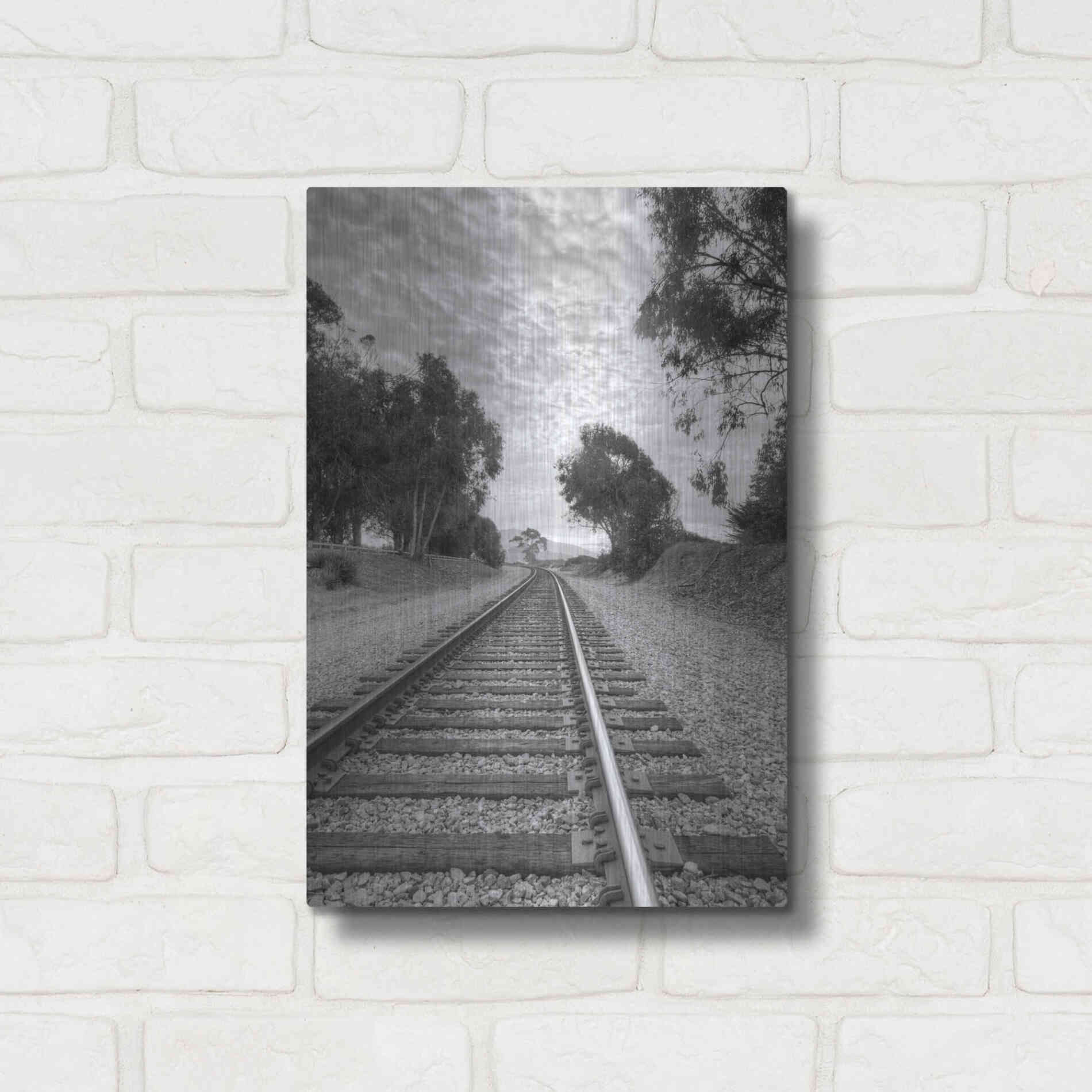 Luxe Metal Art 'On The Right Track' by Chris Moyer, Metal Wall Art,12x16