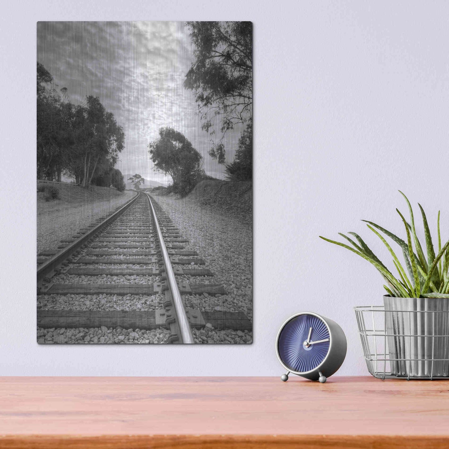 Luxe Metal Art 'On The Right Track' by Chris Moyer, Metal Wall Art,12x16